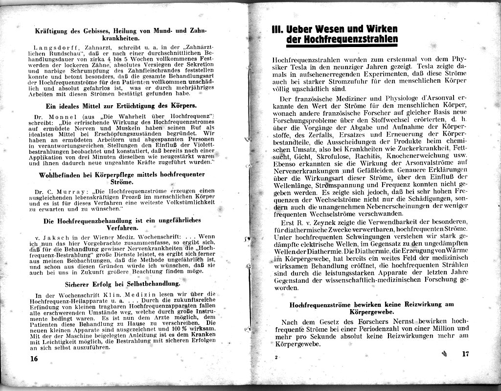 'Hochfrequenz fr Kranke und Gesunde - ein rztl. Ratgeber (1928)'